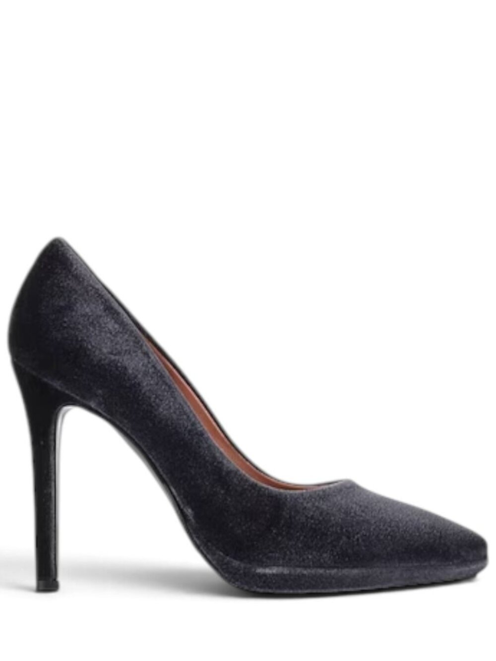 POLLINI Womens Size 10 Gray Velvet Pointed Toe Stiletto Pumps NIB Italy - Picture 3 of 4